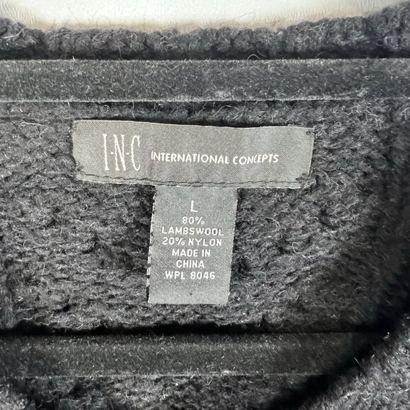 Inc International Concepts Lambswool Ombré Gray Black Sweater Size Large - Picture 4 of 8